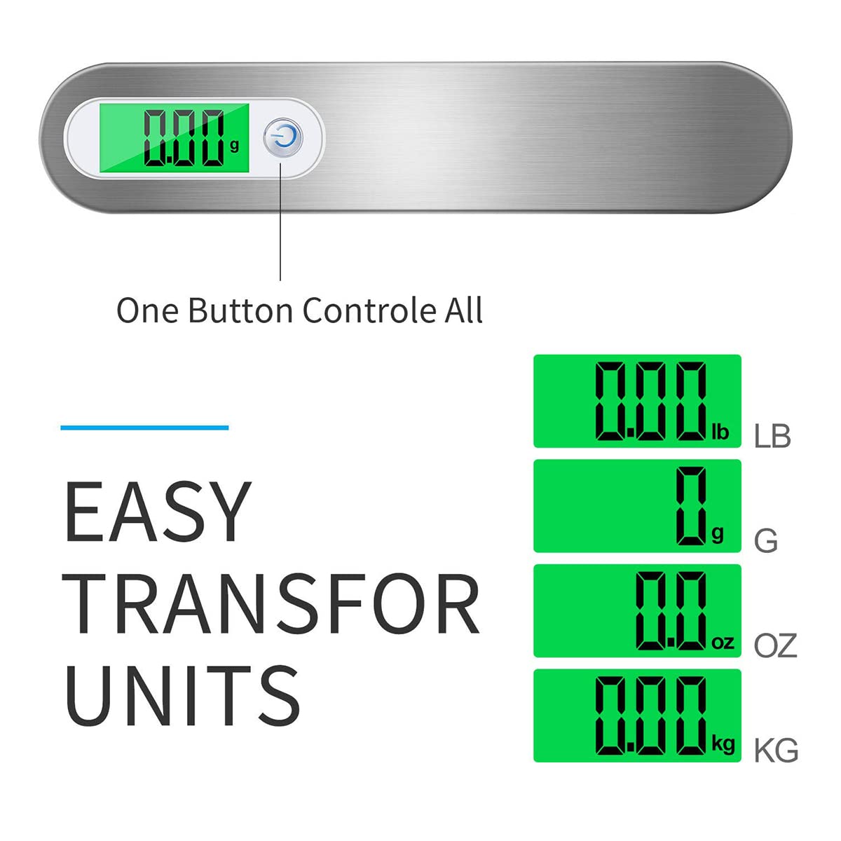HASTHIP Stainless Steel Travel Scale Suitcase Scale with Strong Straps and Backlit, Luggage Weight Scale Portable, Digital Luggage Scales for Flights, Travel, Home (Load Capacity 50kg) HASTHIP Stainless Steel Travel Scale Suitcase Scale with Strong Straps and Backlit, Luggage Weight Scale Portable, Digital Luggage Scales for Flights, Travel, Home (Load Capacity 50kg)